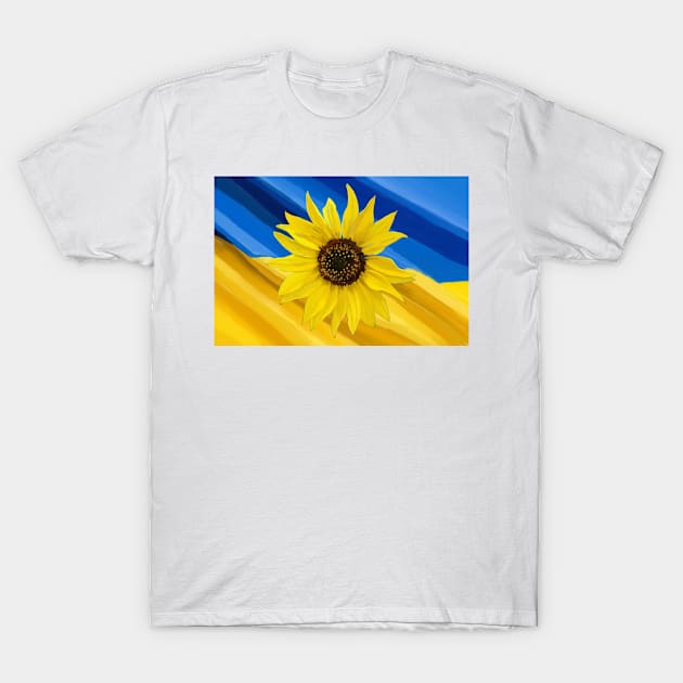 Ukraine Sunflower T-Shirt by laceylschmidt